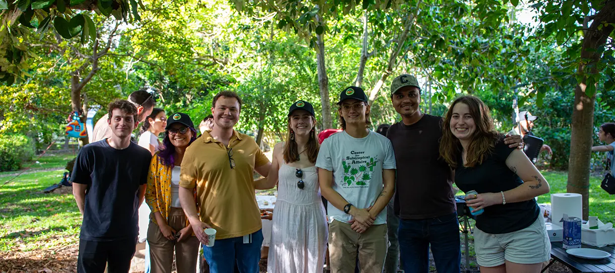University of Miami students at a arboretum event