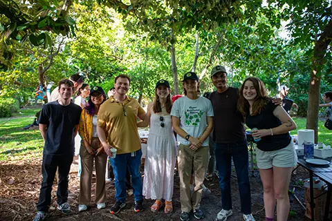 University of Miami students at a arboretum event